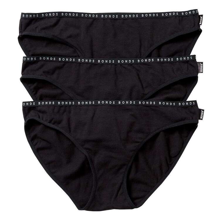 3 Pack Womens Bonds Hipster Bikini Briefs Underwear Black