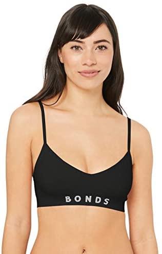 1 x Bonds Womens Hipster Triangle Crop Seamfree Bra Black Wunvt