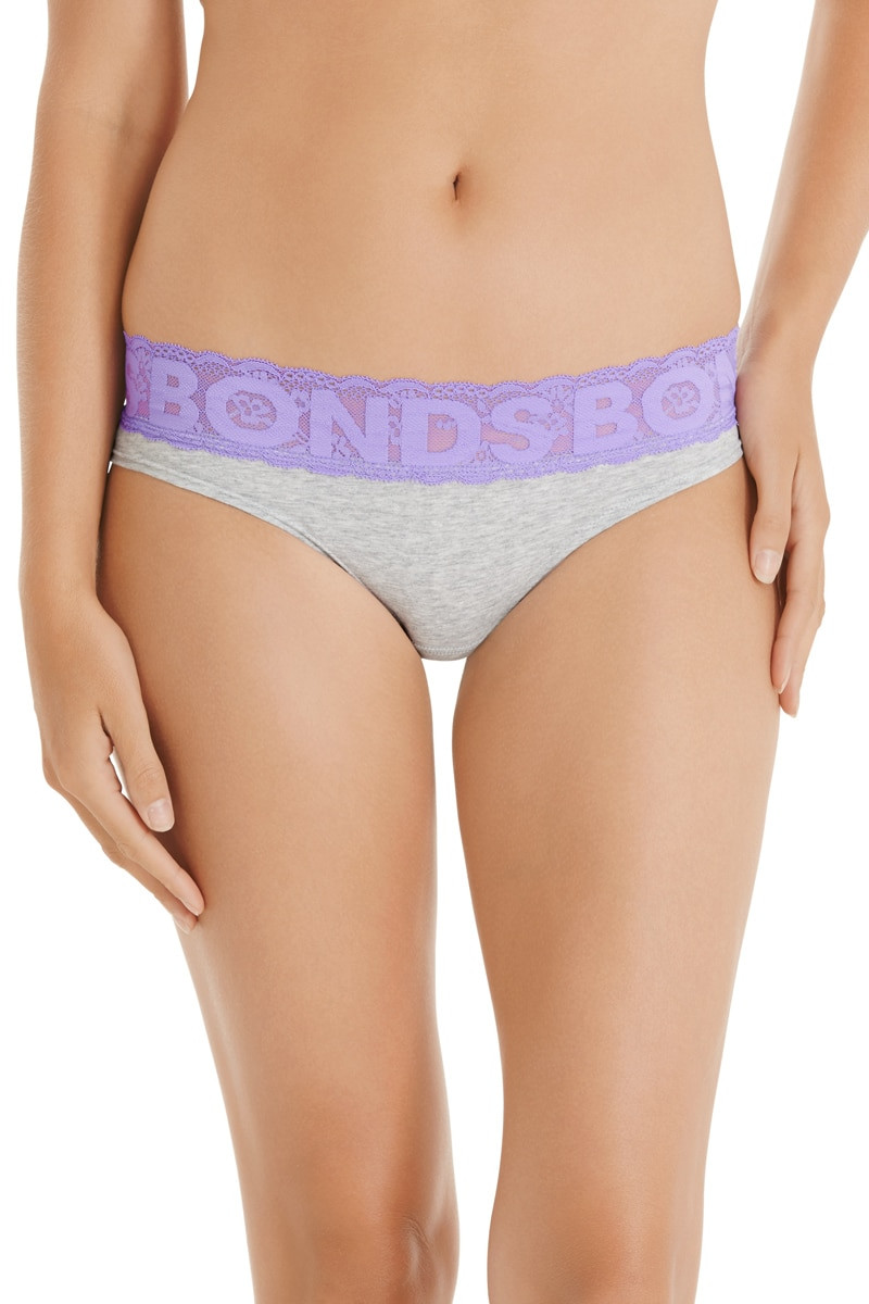 1 x Bonds Skimpini Undies Womens Ladies Skimpy Bikini Grey Underwear 8-16