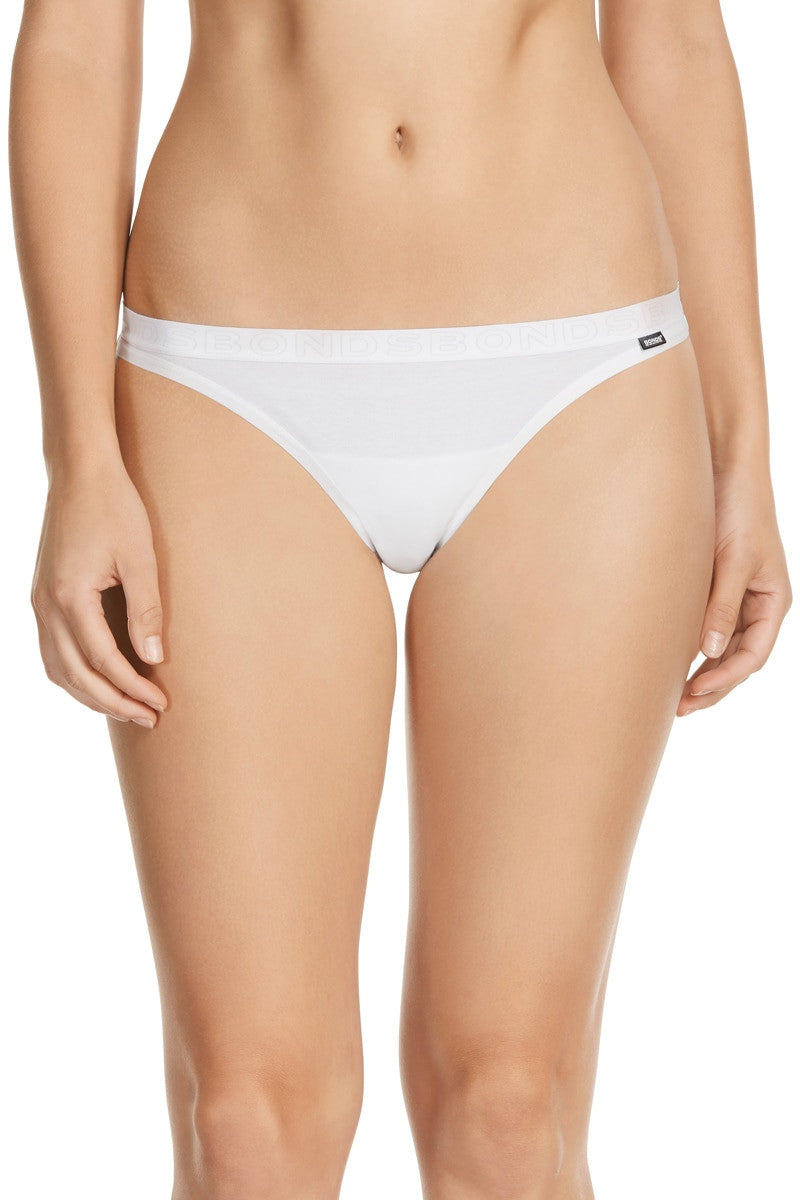 Bonds Womens Ladies Hip Refined Cotton G String Underwear White