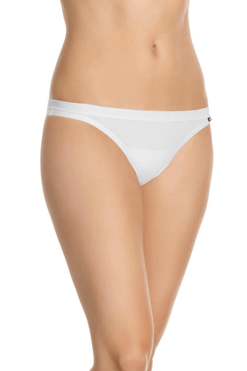 Bonds Womens Ladies Hip Refined Cotton G String Underwear White
