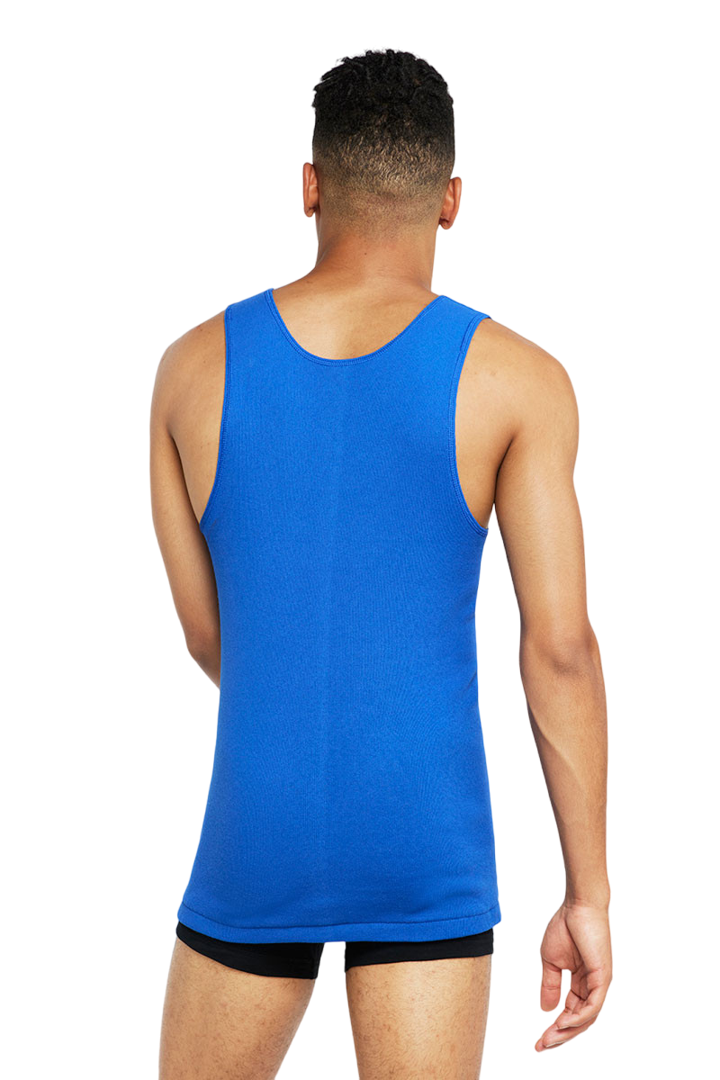 6 Pack Mens Bonds X-Temp Chesty Tank Top Singlets Blue