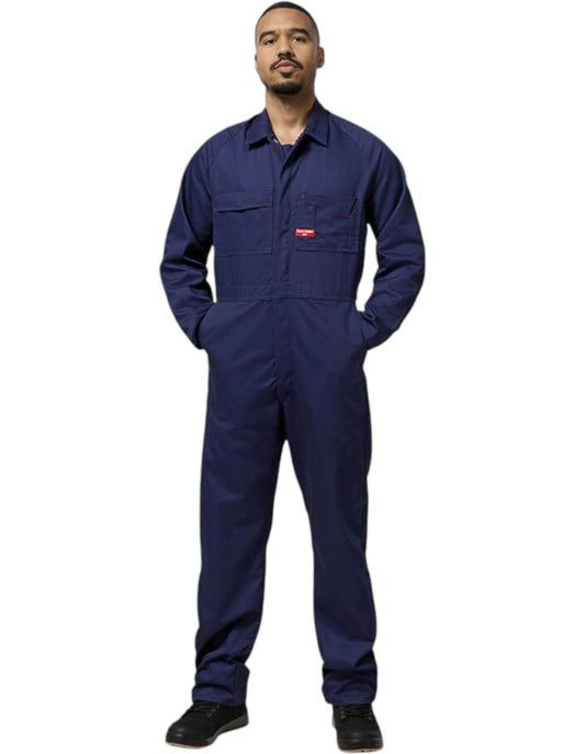Mens Hard Yakka Foundations Cotton Drill Coverall Navy