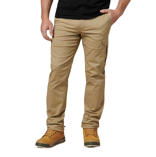 Mens Hard Yakka Core Basic Stretch Cargo Workwear Pants Khaki