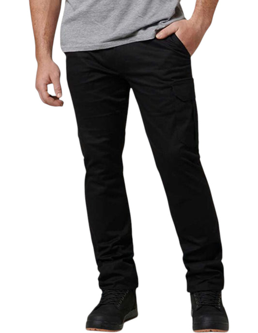 Mens Hard Yakka Core Basic Stretch Cargo Workwear Pants Black