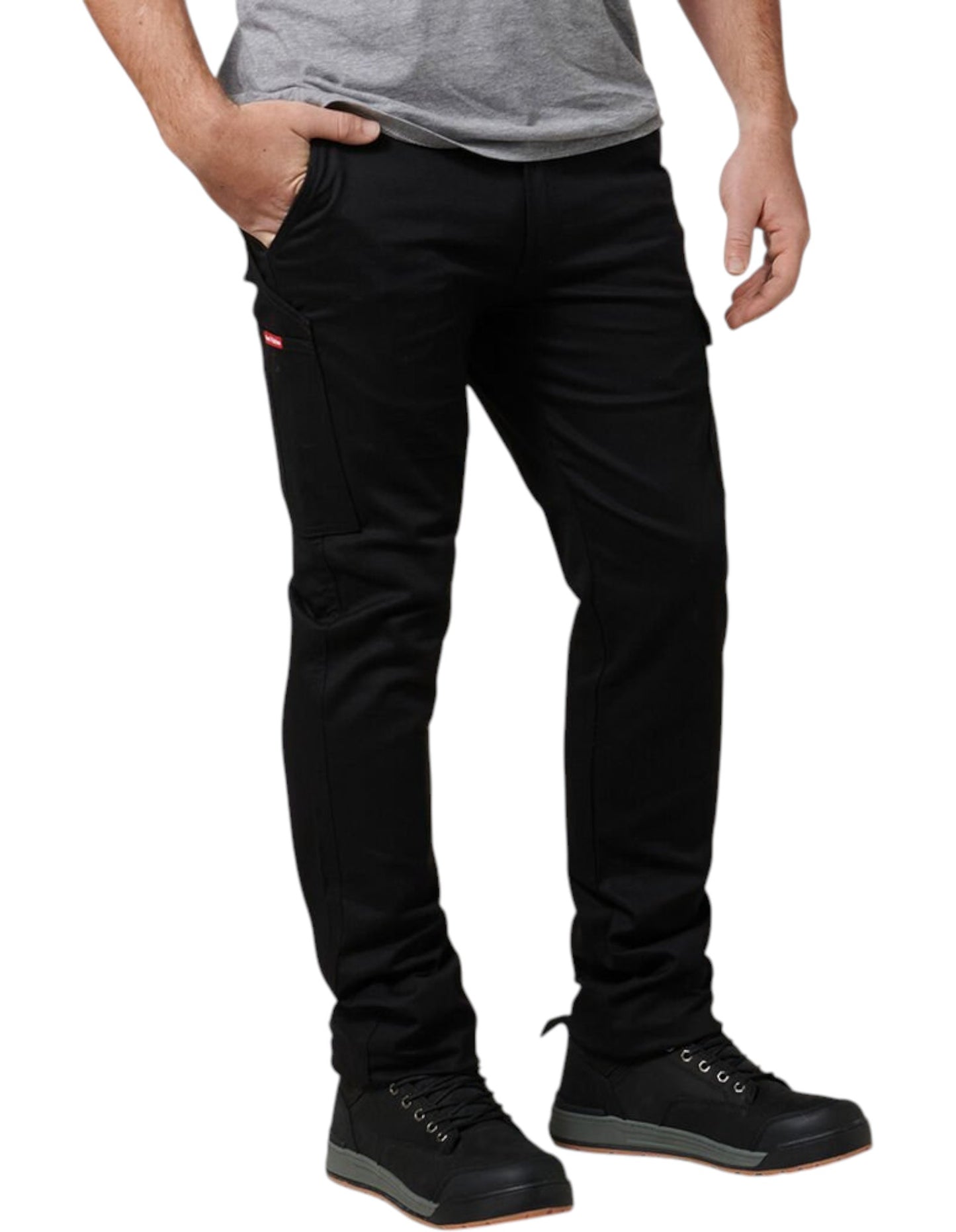 Mens Hard Yakka Core Basic Stretch Cargo Workwear Pants Black