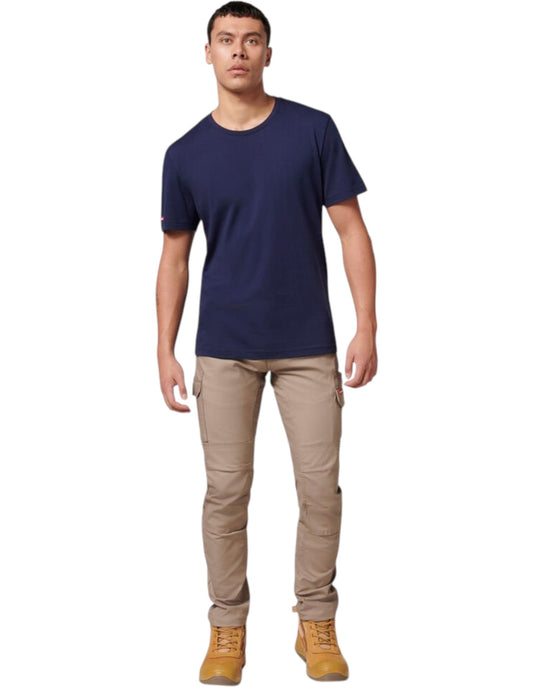 Mens Hard Yakka 3056 Stretch Canvas Cargo Workwear Pants Desert