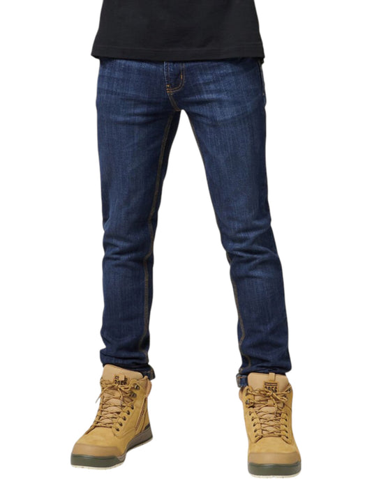 Mens Hard Yakka Heritage Slim Fit Denim Jeans Indigo