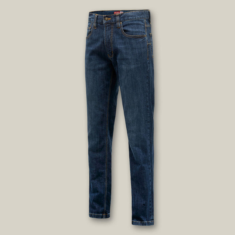 Mens Hard Yakka Heritage Slim Fit Jeans Tough Denim Indigo Y03105