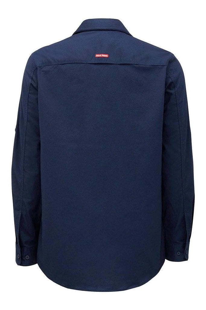 Mens Hard Yakka Flex Ripstop Long Sleeve Shirt Navy