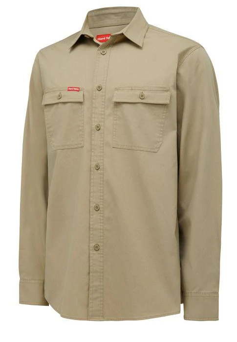 Mens Hard Yakka Heritage Long Sleeve Shirt Khaki