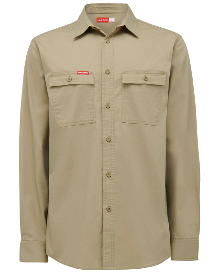 Mens Hard Yakka Heritage Long Sleeve Shirt Khaki