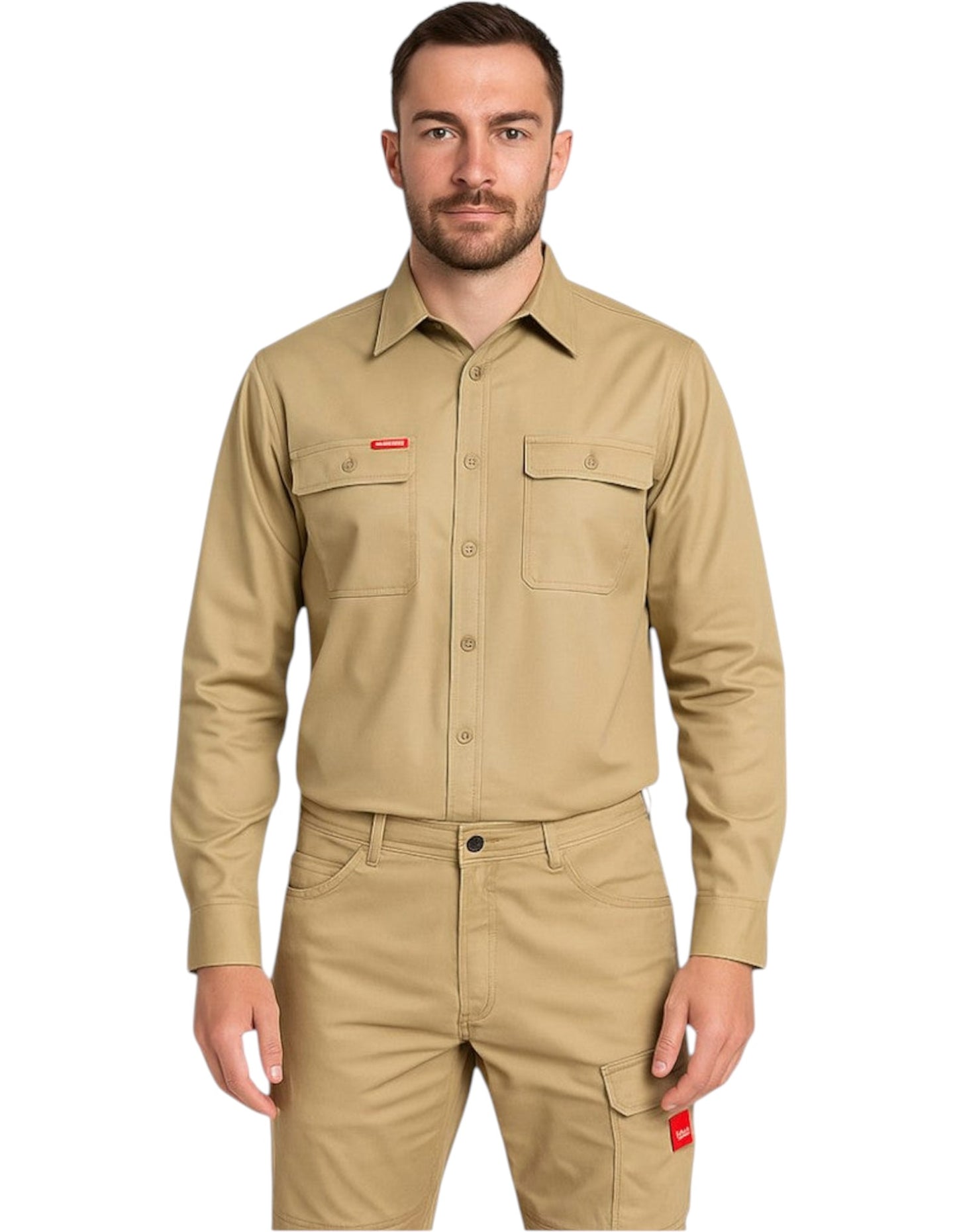 Mens Hard Yakka Heritage Long Sleeve Shirt Khaki