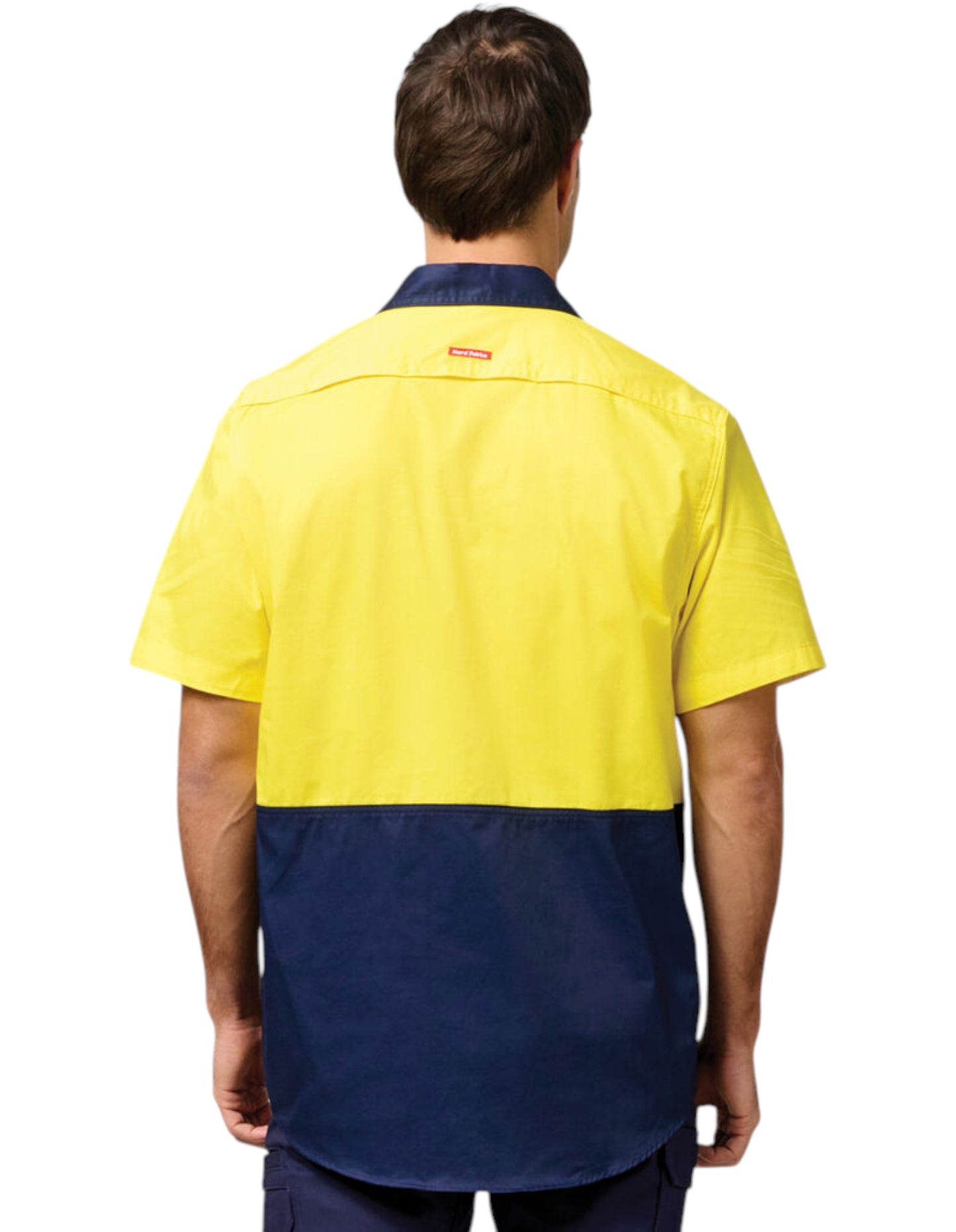 Mens Hard Yakka Core Hi Vis 2 Tone Shirt Yellow / Navy