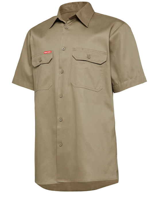 Mens Hard Yakka Lightweight Drill Ventilated Shirt Khaki