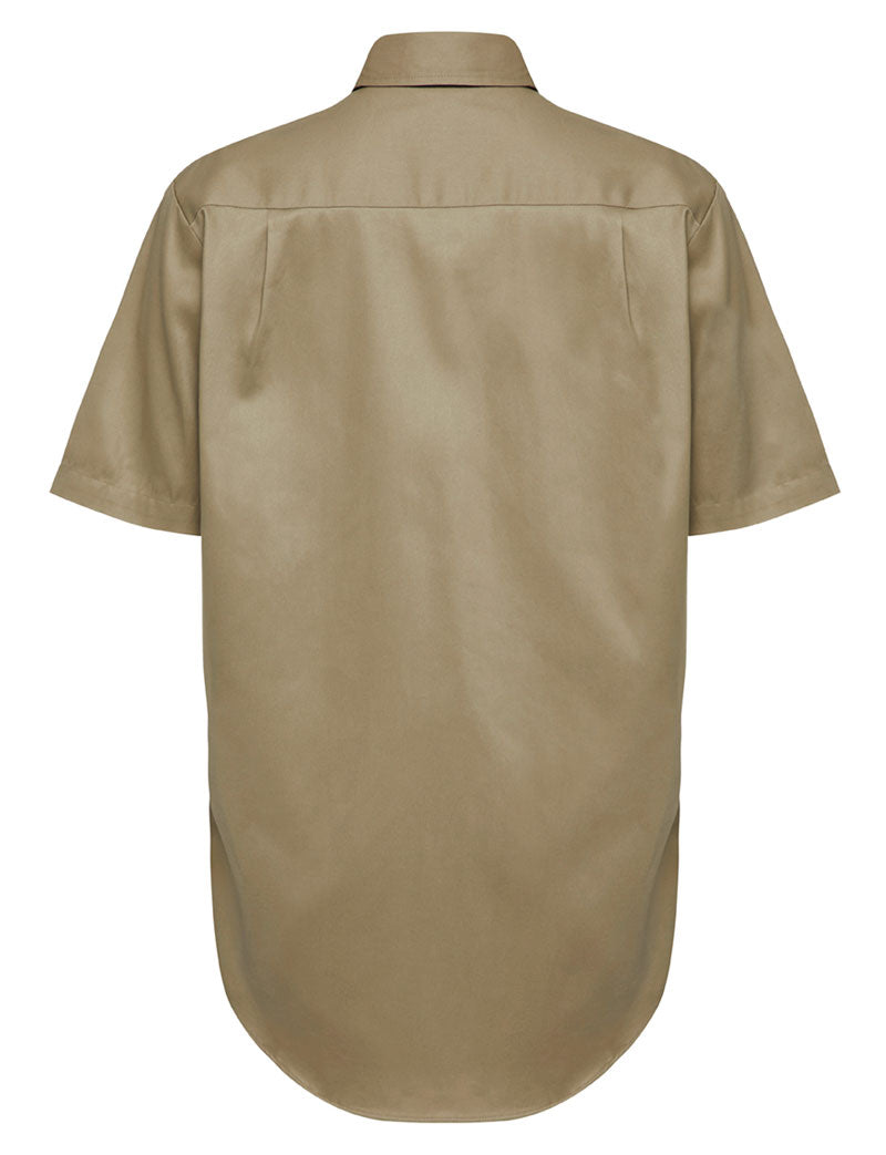 4 x Mens Hard Yakka Short Sleeve Lightweight Drill Ventilated Shirt Khaki
