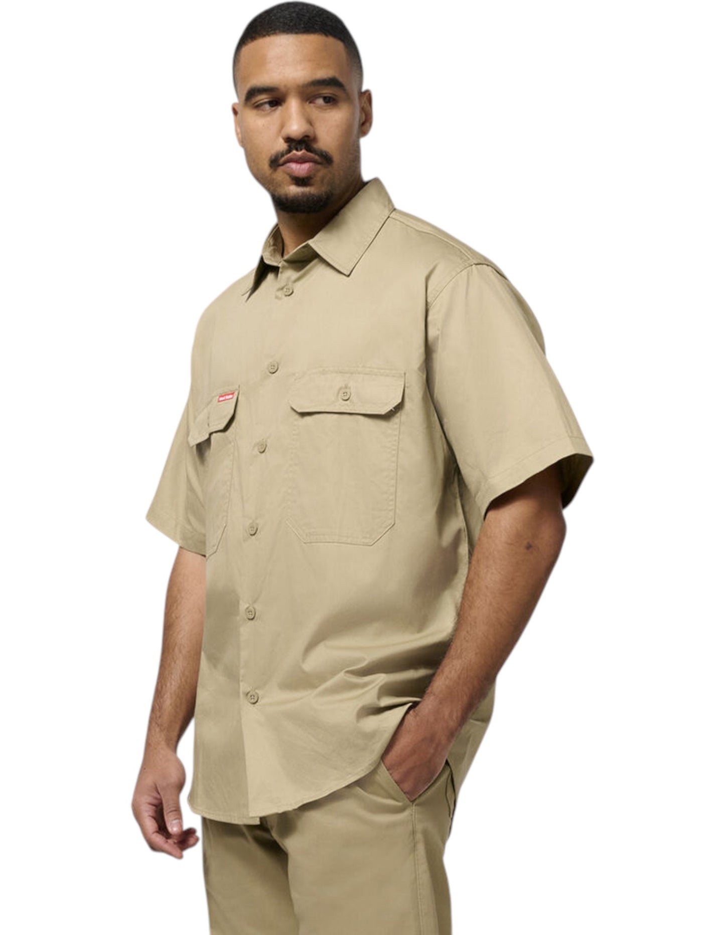 Mens Hard Yakka Lightweight Drill Ventilated Shirt Khaki