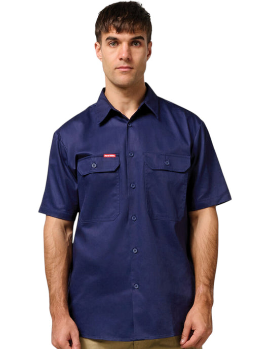 Mens Hard Yakka Lightweight Drill Ventilated Shirt Navy