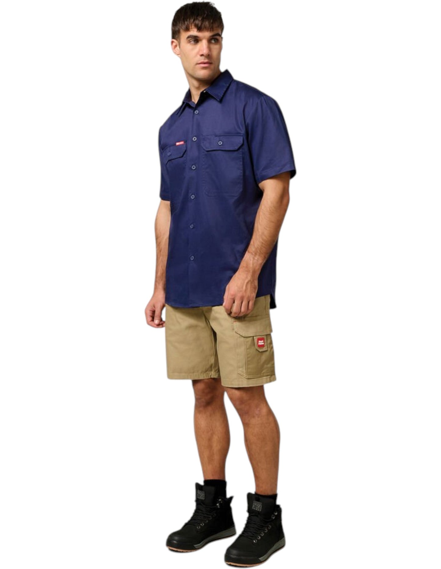 Mens Hard Yakka Lightweight Drill Ventilated Shirt Navy