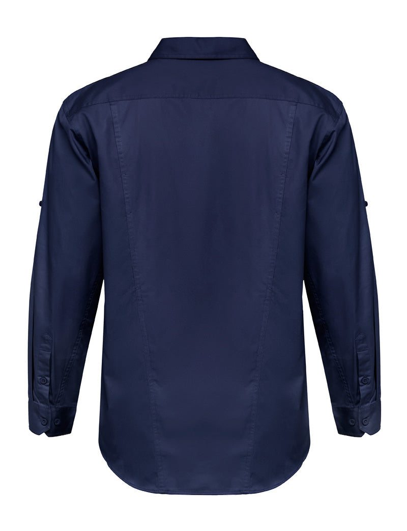 Mens Hard Yakka Lightweight Drill Ventilated Long Sleeve Shirt Navy