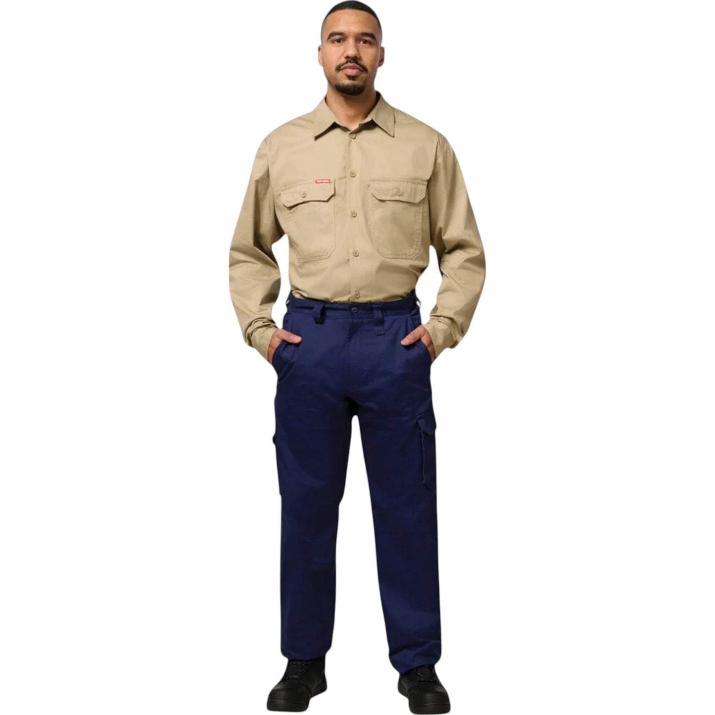 Mens Hard Yakka Lightweight Drill Ventilated Long Sleeve Shirt Khaki