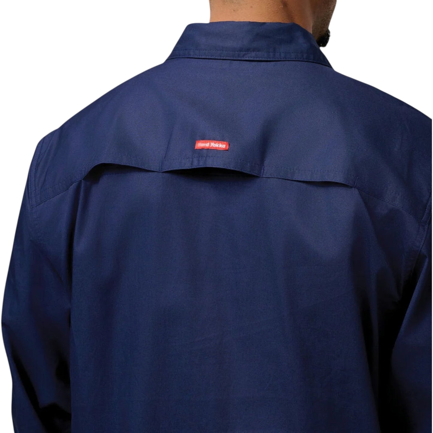 Mens Hard Yakka Lightweight Drill Ventilated Long Sleeve Shirt Navy
