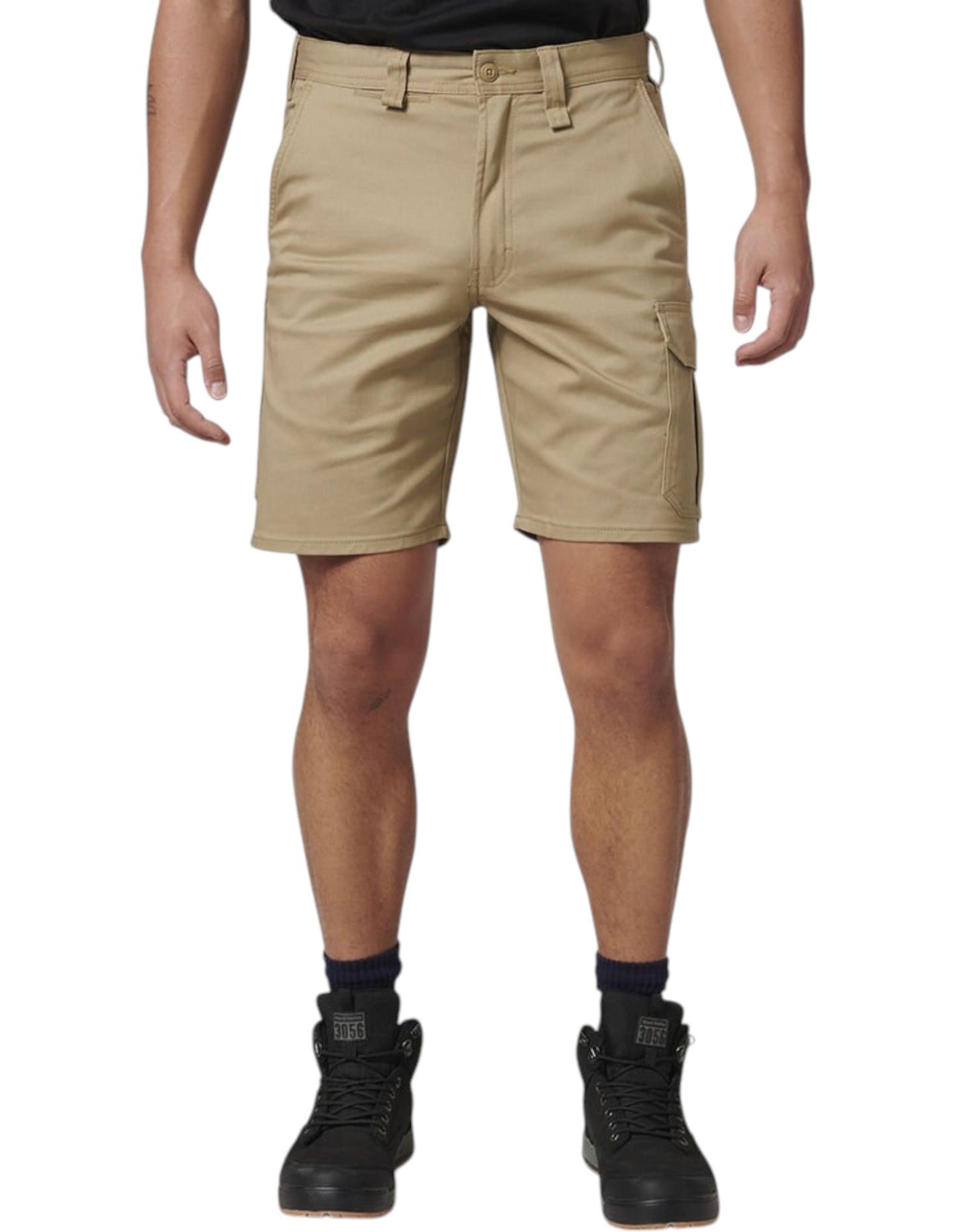 Mens Hard Yakka Core Basic Stretch Drill Cargo Shorts Khaki