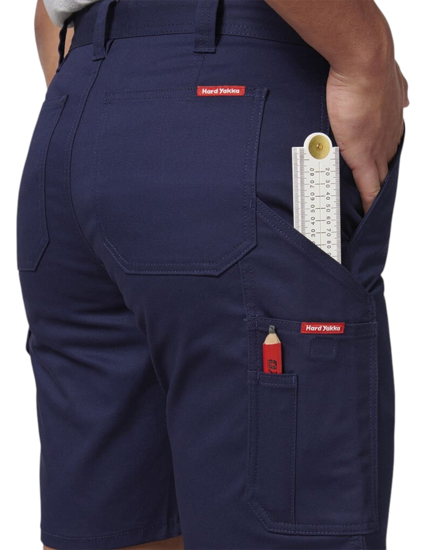 Mens Hard Yakka Core Basic Stretch Drill Cargo Shorts Navy