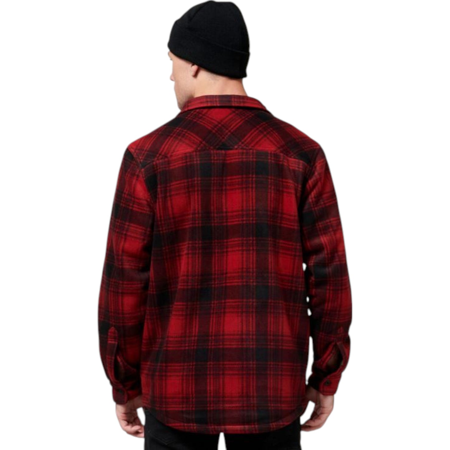Mens Hard Yakka Legends Sherpa Fleece Long Sleeve Shirt Camper Red