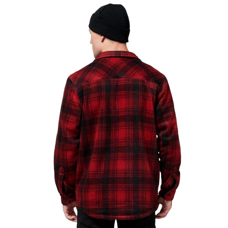 Mens Hard Yakka Legends Sherpa Fleece Jacket Shirt Camper Red With Free Beanie