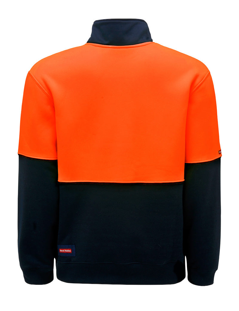 Mens Hard Yakka Hi Vis 2 Tone Fleece Jacket Orange/Navy
