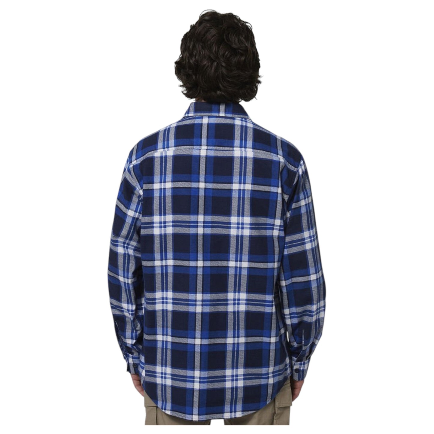Mens Hard Yakka Long Sleeve Check Flannel Long Sleeve Shirt Blue Check