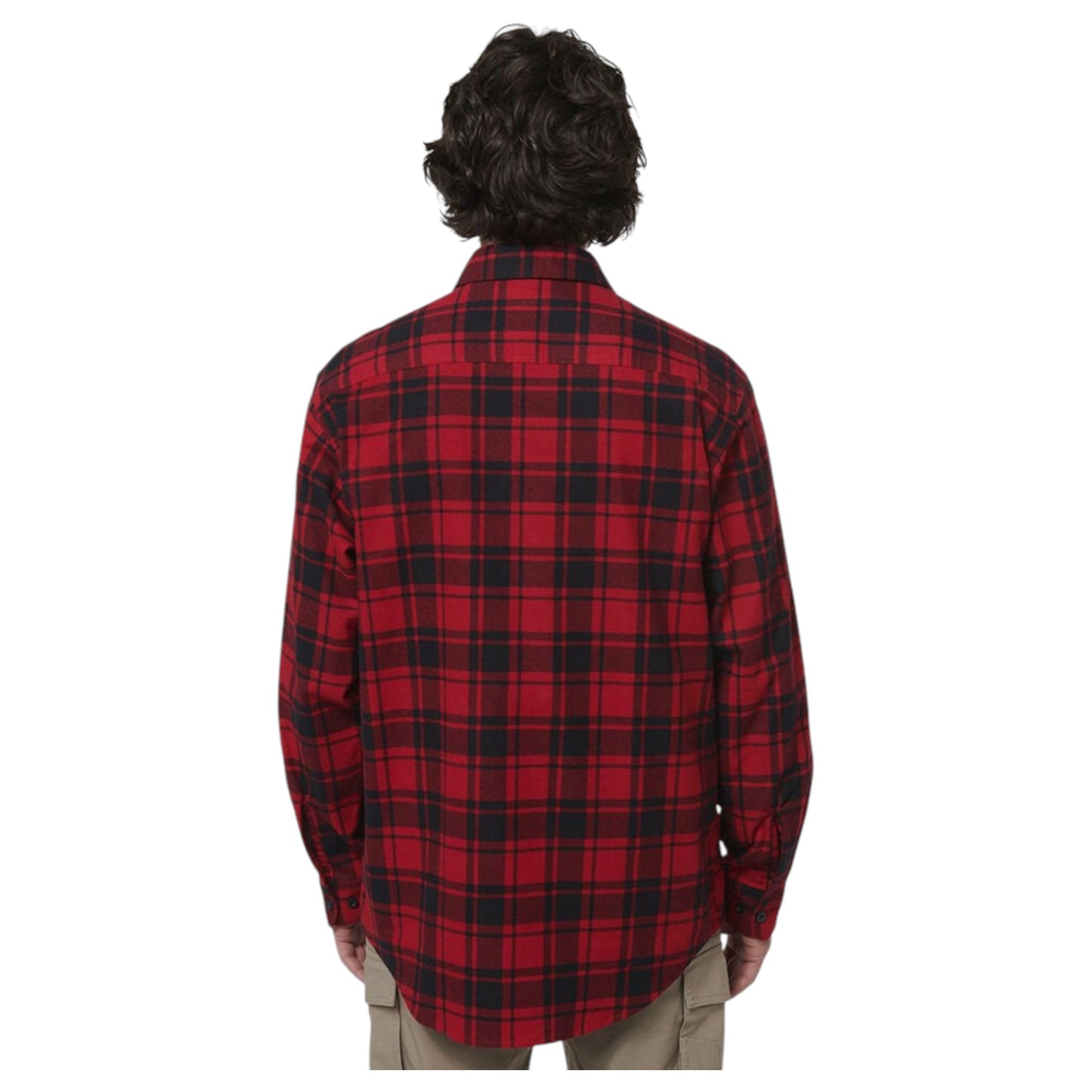 Mens Hard Yakka Long Sleeve Check Flannel Long Sleeve Shirt Red Check