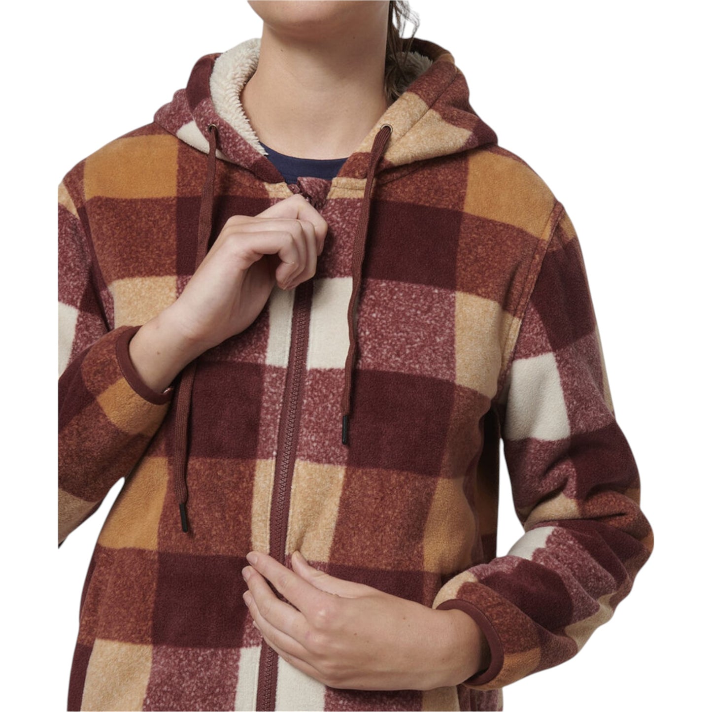 Womens Hard Yakka Check Zoodie Fleece Hooded Hoodie Autumn
