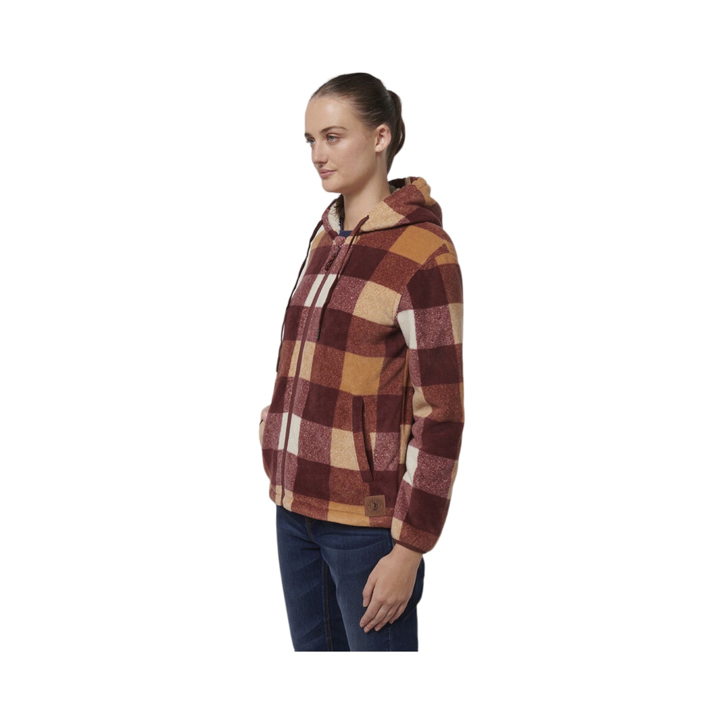 Womens Hard Yakka Check Zoodie Fleece Hoodie Autumn