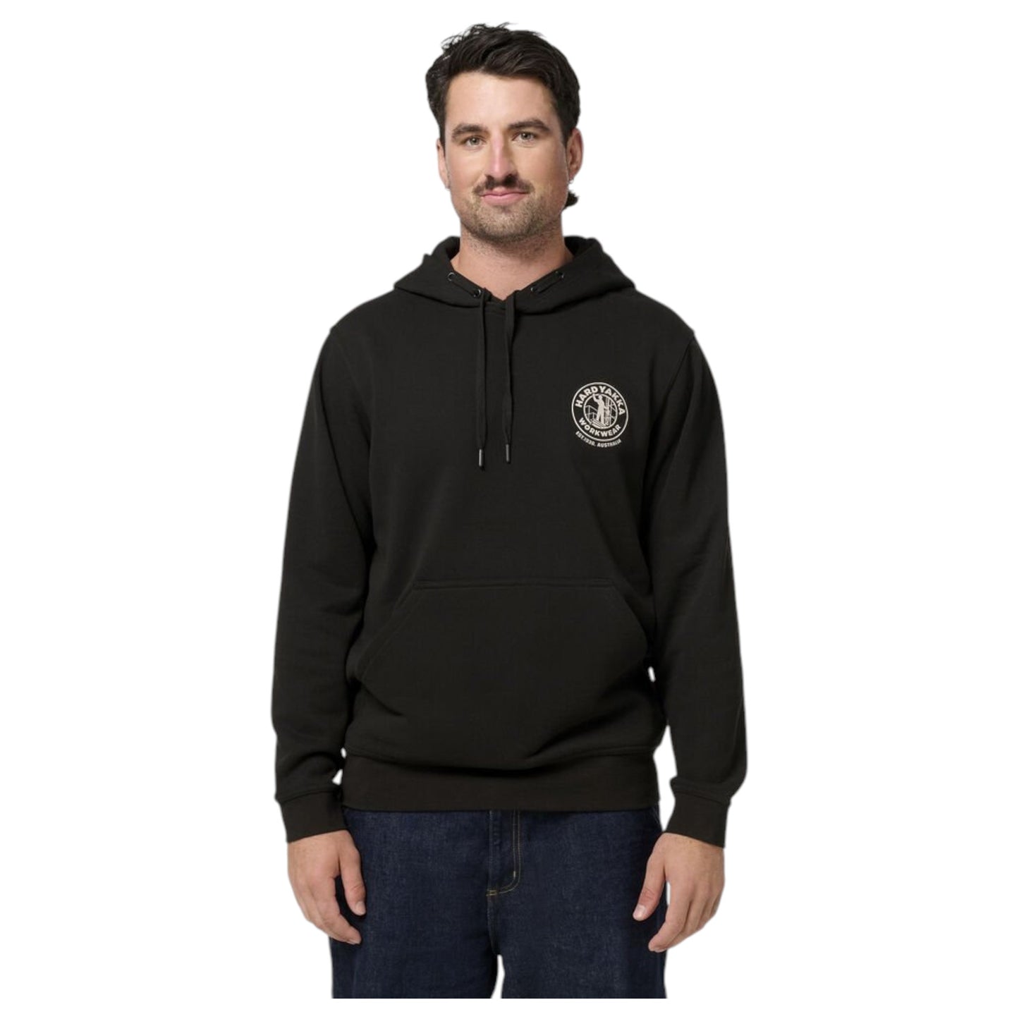 Mens Hard Yakka Heritage Hoodie Hooded Hoodie Black