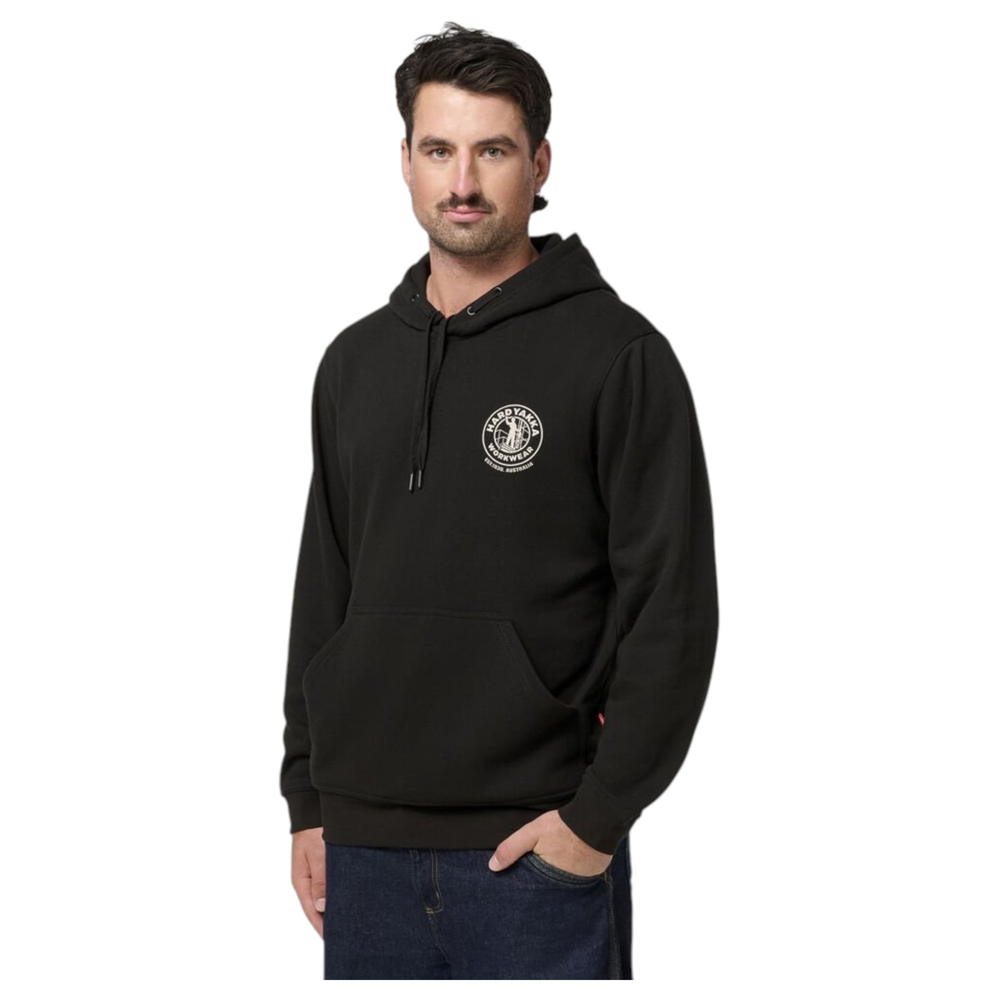 Mens Hard Yakka Heritage Hoodie Hooded Hoodie Black