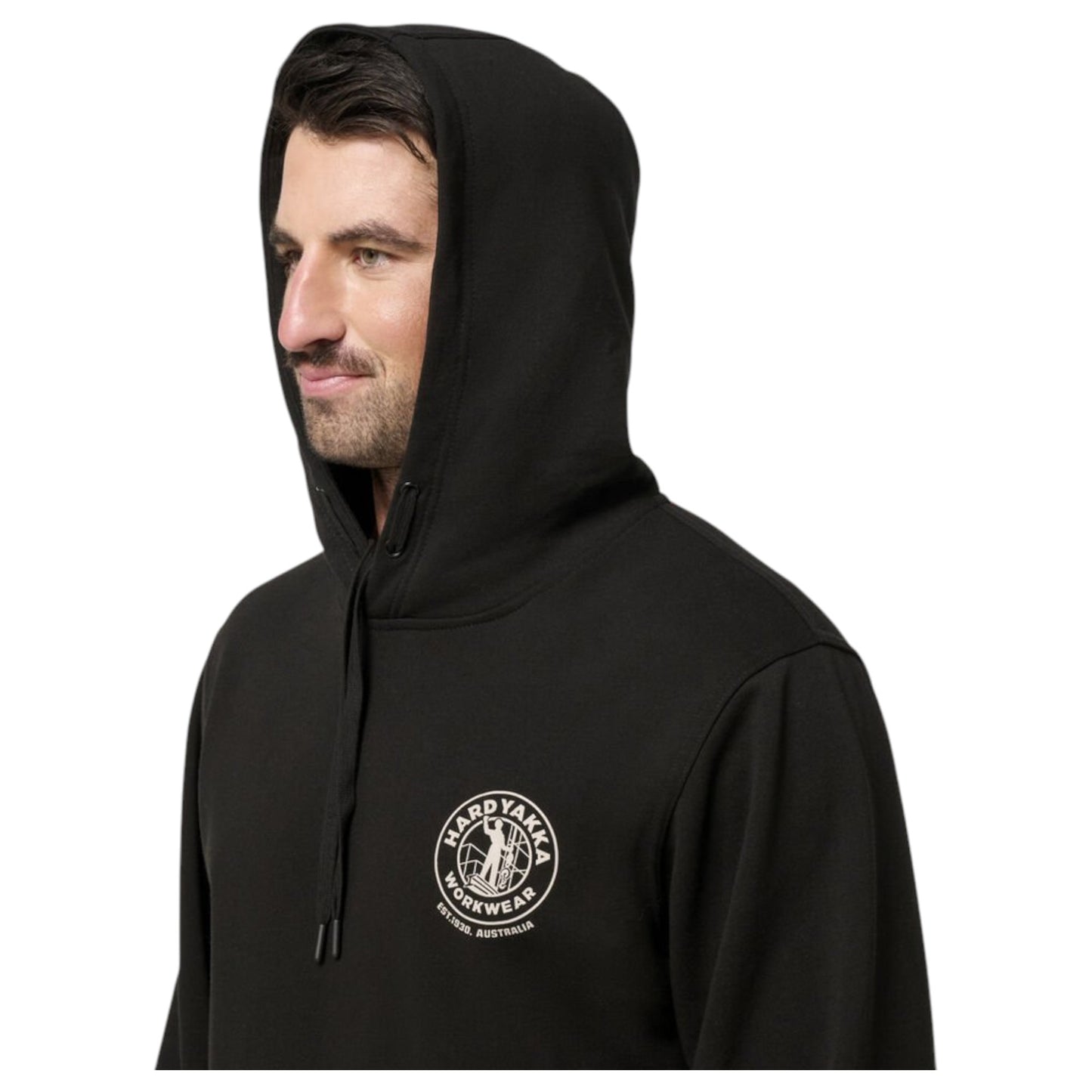 Mens Hard Yakka Heritage Hoodie Hooded Hoodie Black