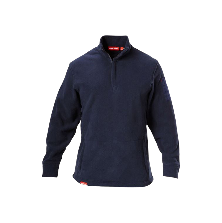 3 x Mens Hard Yakka 1/4 Zip Fleece Jumper Navy