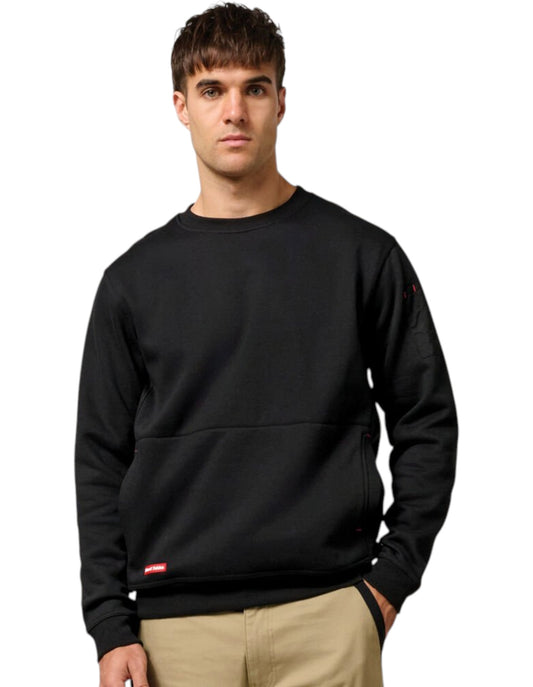 Mens Hard Yakka Crew Neck Fleece Jumper Black