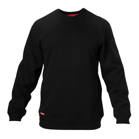 Mens Hard Yakka Crew Neck Fleece Jumper Black