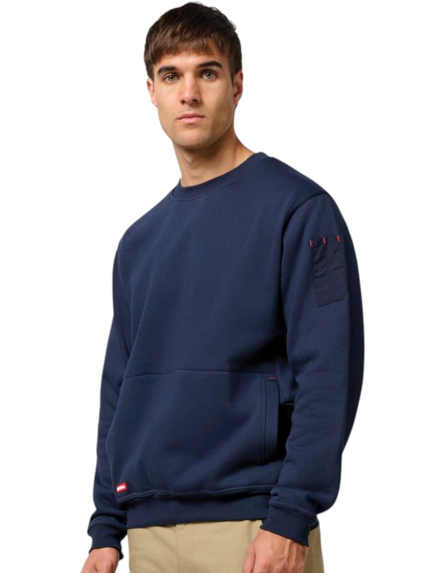 Mens Hard Yakka Crew Neck Fleece Jumper Navy
