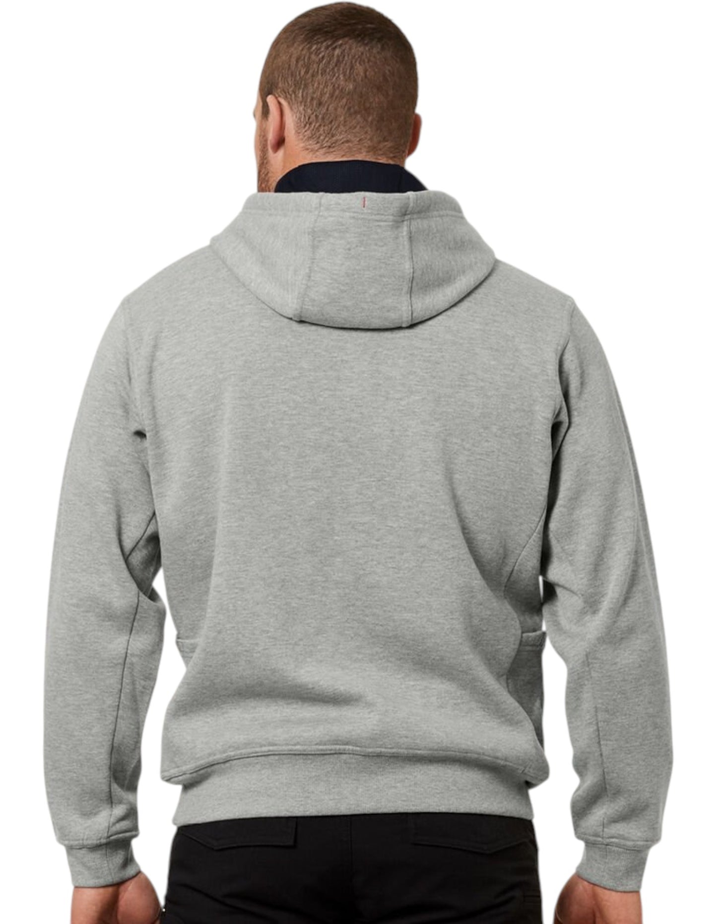 Mens Hard Yakka Workwear Fleece Hoodie Grey Marle