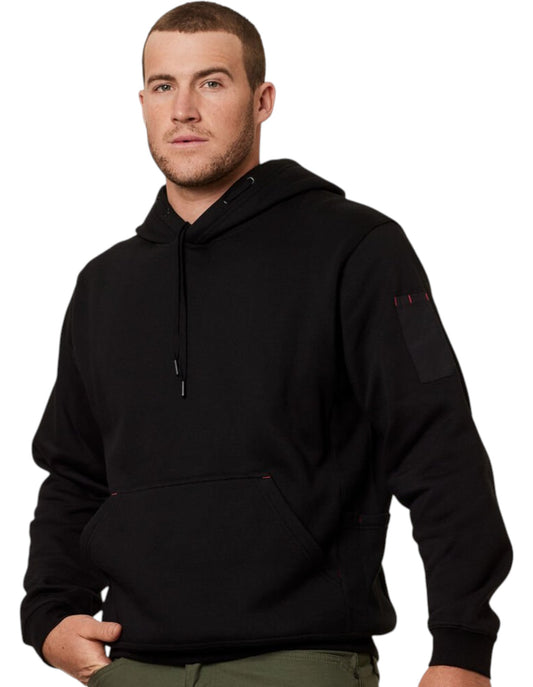 Mens Hard Yakka Workwear Fleece Hoodie Black