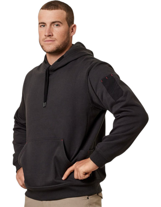 Mens Hard Yakka Workwear Fleece Hoodie Charcoal
