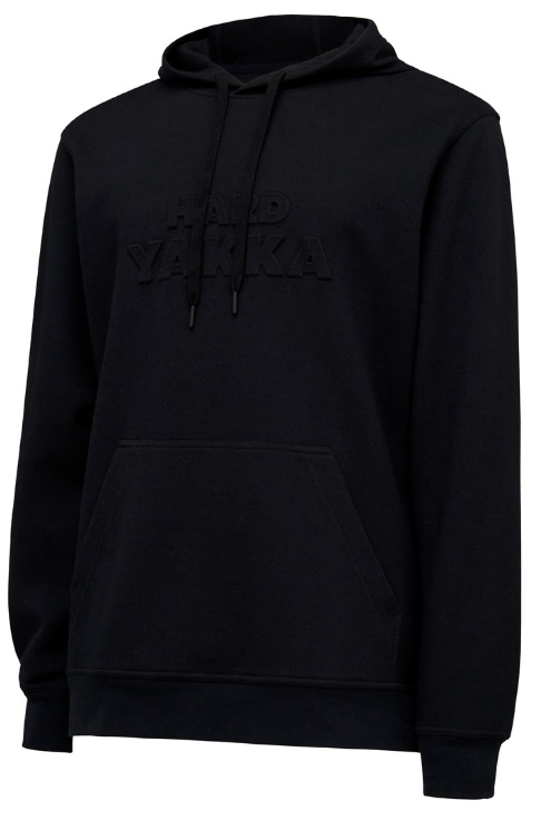 2 x Mens Hard Yakka Hoodie With Embossed Crew Neck Print Black Y19530