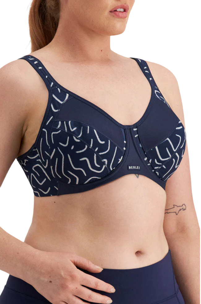 Berlei Womens Full Support Focus Non-Contour Underwire Sports Bra Navy