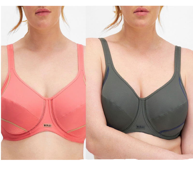 Berlei 2 Pack Womens Electrify Non-Contour Underwire Bra Pink & Forest Green
