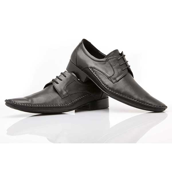 Mens Zasel Norris Black Leather Lace Up Shoes