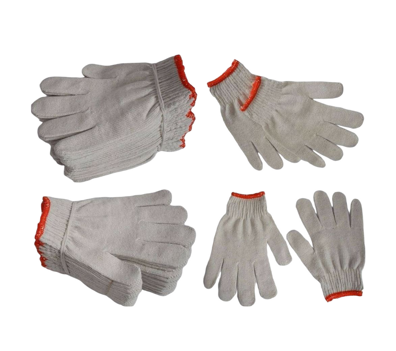 12 Pairs X Cotton Polyester Knitted Multipurpose Elastic Yarn Gardening Gloves